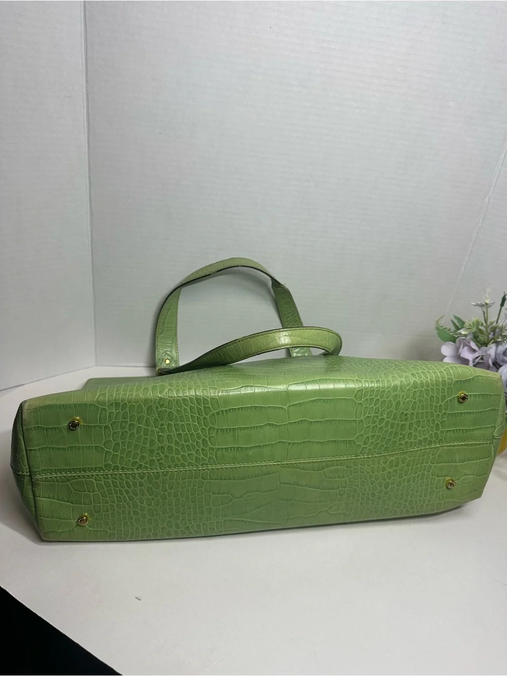 kate spade Light Green Croc-Embossed Tote